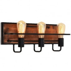 Απλίκα Τοίχου 3xE27 230V Ματ Μαύρο με Ξύλο 955SILVIA3W/BL